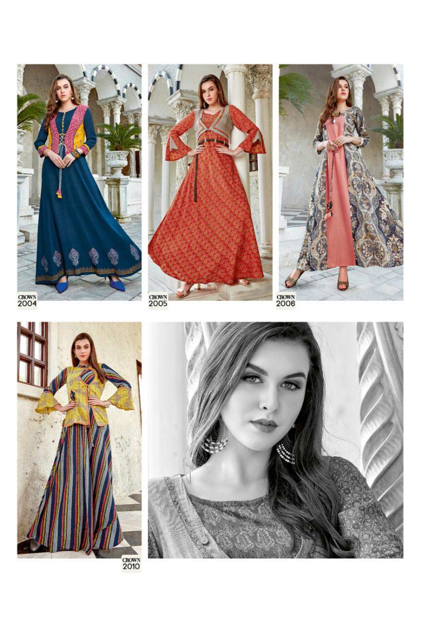 Crown Vol-2 Kiana Hand Block Print Embroidery Kurti Crown Vol-2 Kiana Hand Block Print Embroidery Kurti